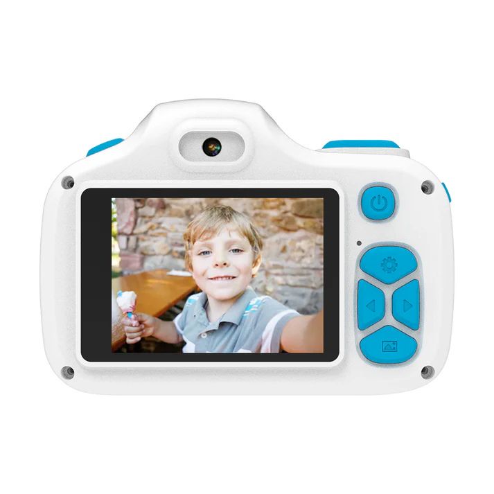 myFirst Camera 3 - Dual Lens Mini Camera for Boys and Girls Free Shockproof Case and Neck Lanyard - Blue