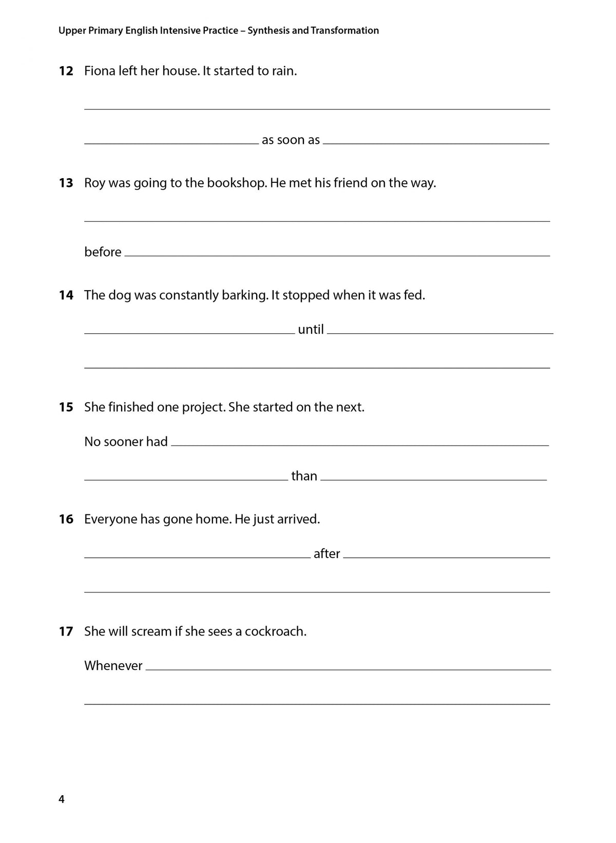 Upper Primary English Intensive Practice Synthesis and Transformation