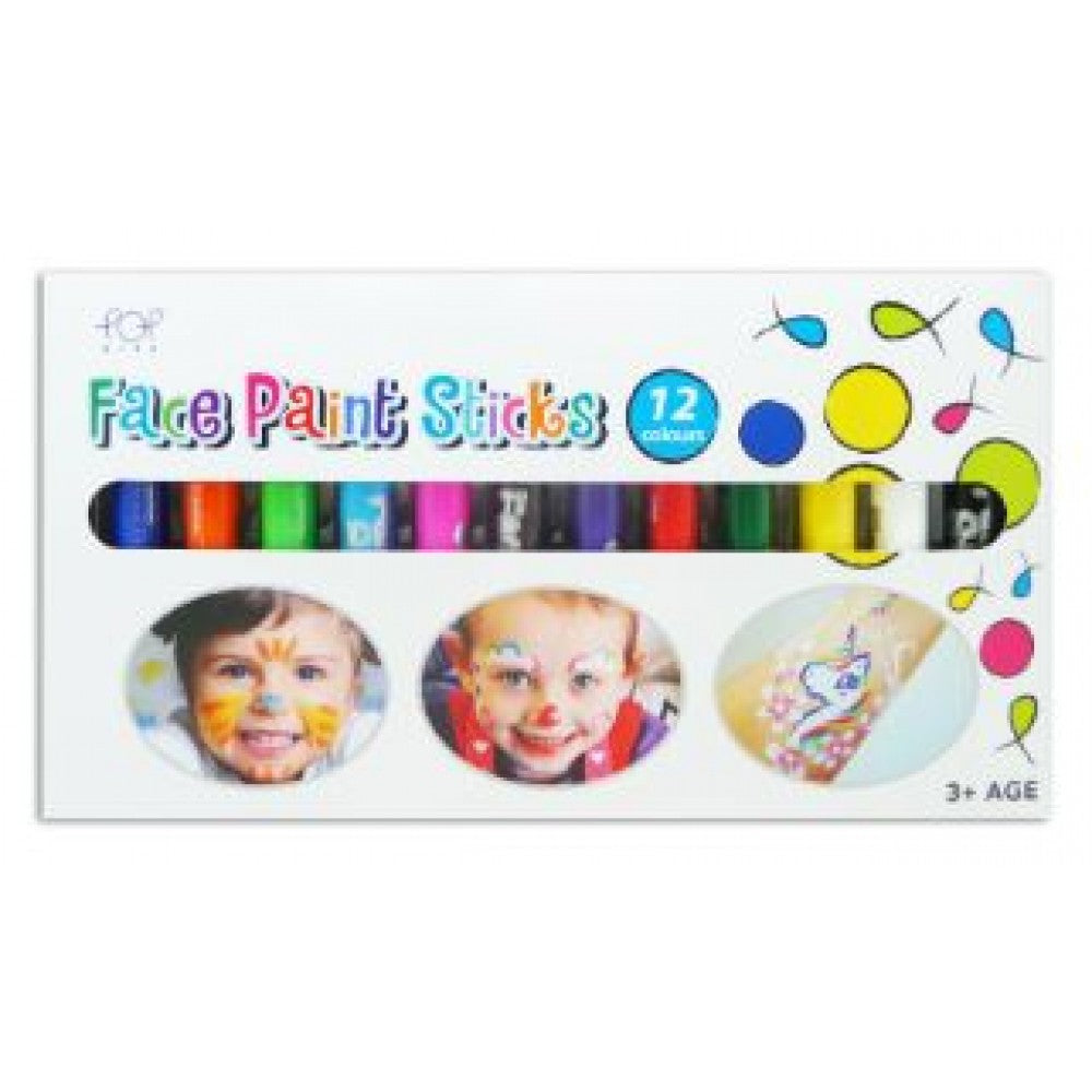 POP Artz Face Paint Sticks 12 Colours