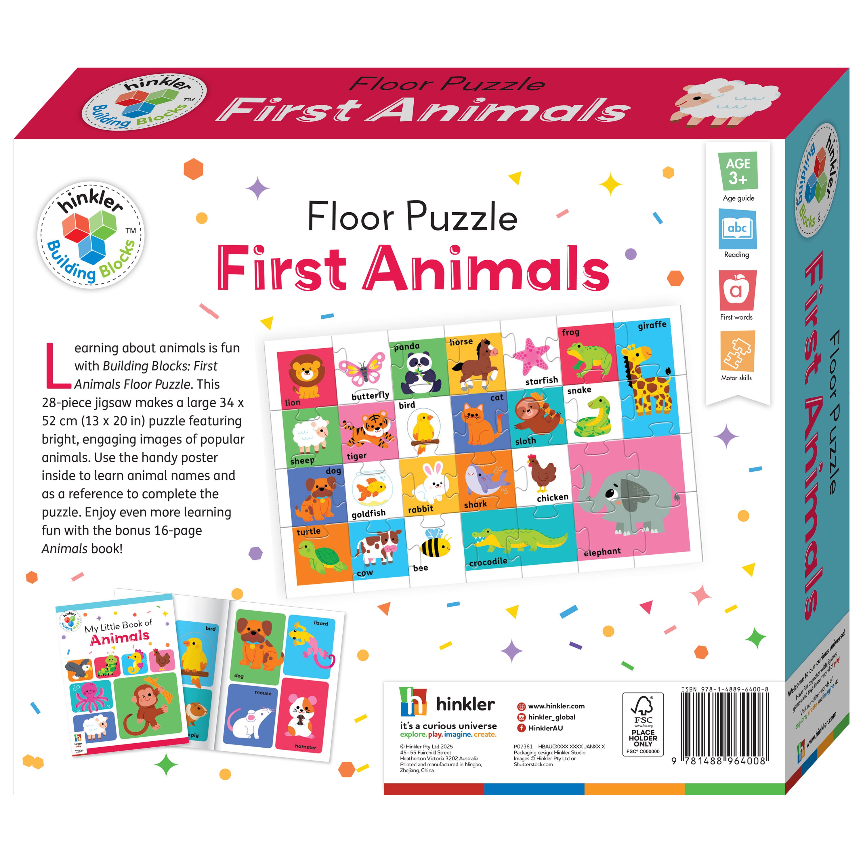 HINKLER BUILDING BLOCKS FLOOR PUZZLE FIRST ANIMALS