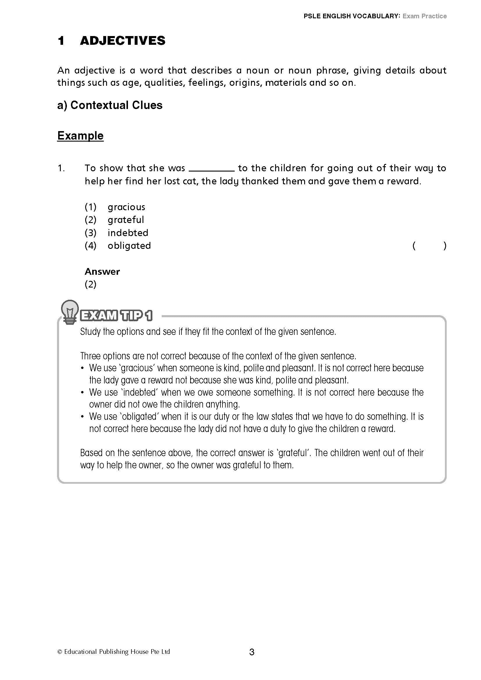 PSLE English Vocabulary Exam Practice