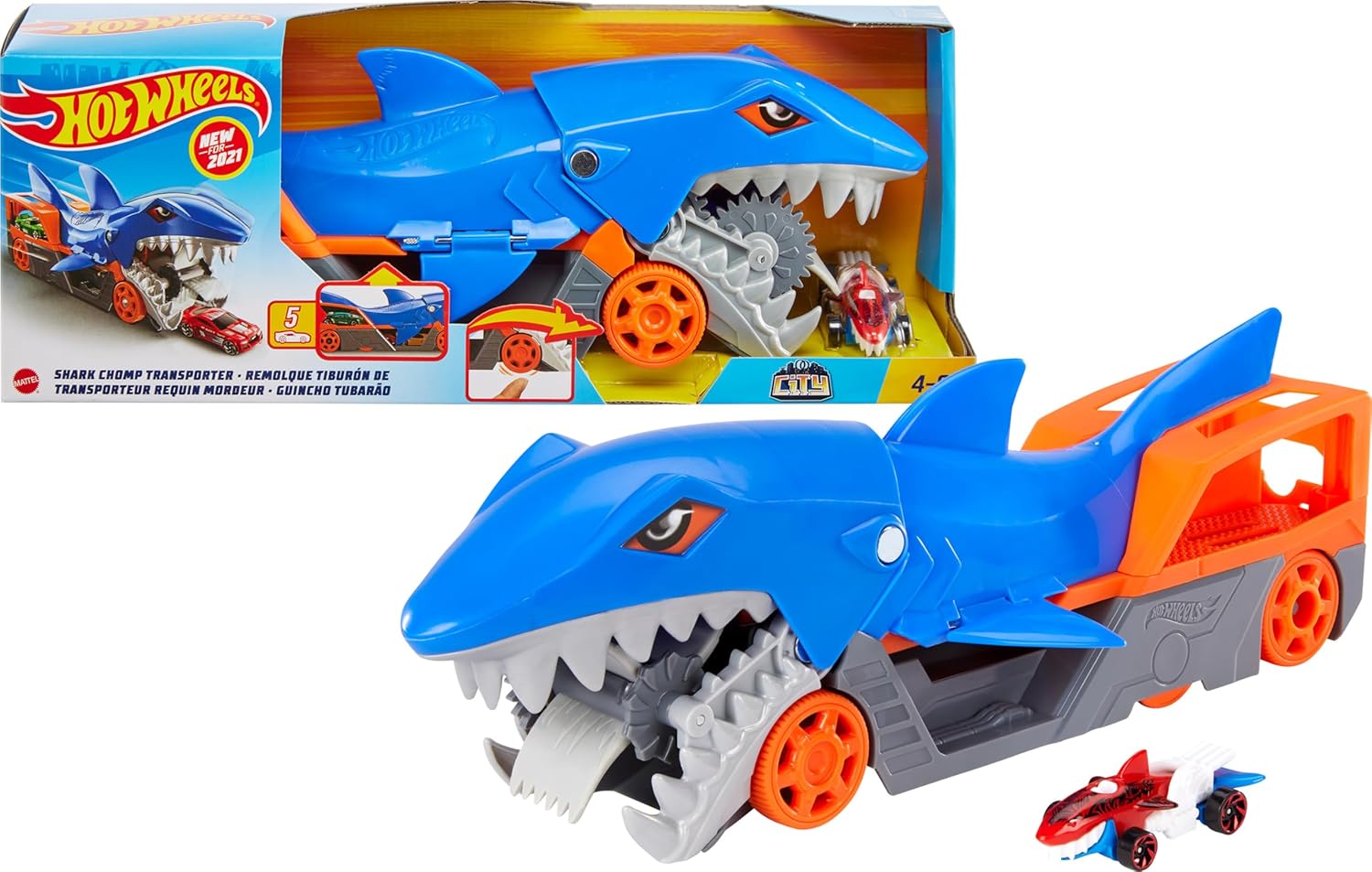 MATTEL HOT WHEELS SHARK CHOMP TRANSPORTER PLAYSET