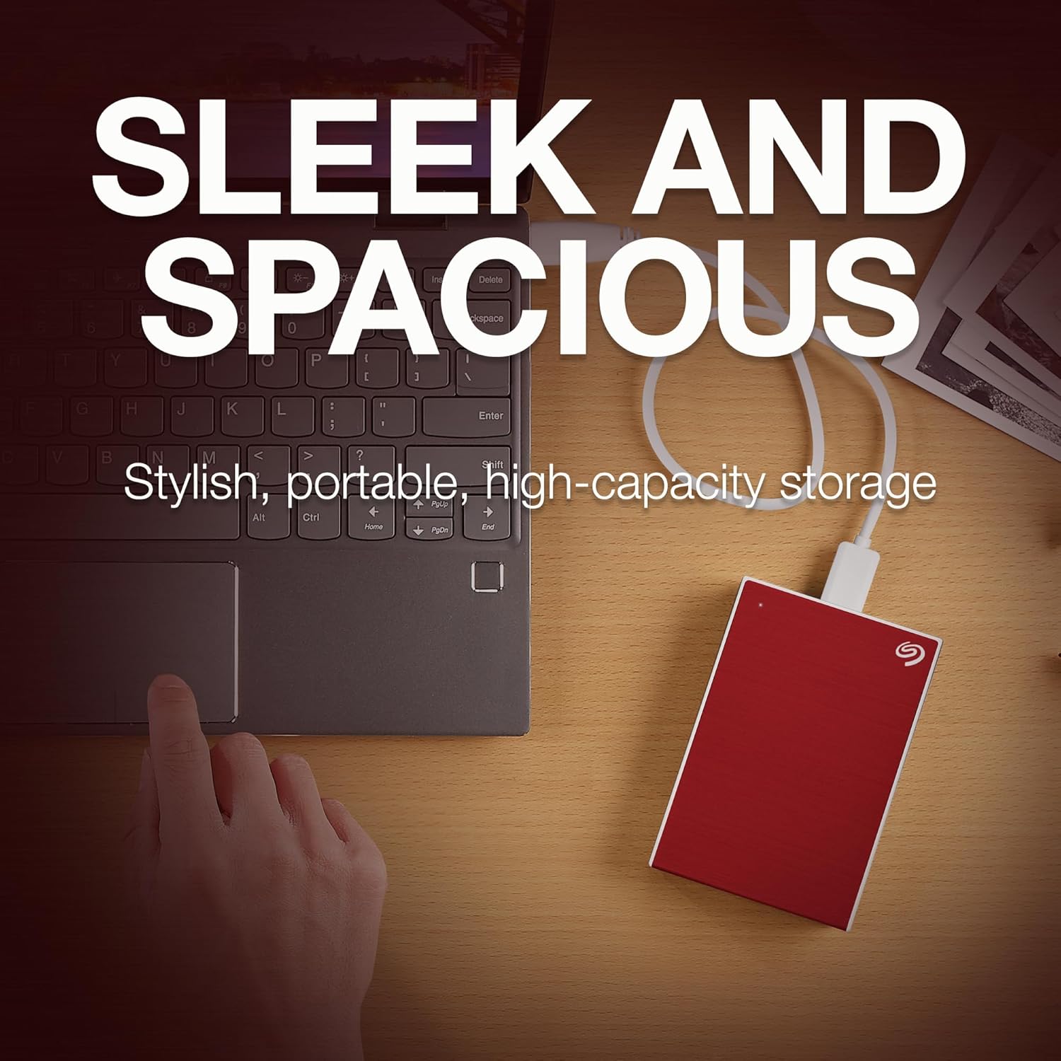 Seagate STKZ5000403 One Touch External HDD with Password Protection, 5TB, Red