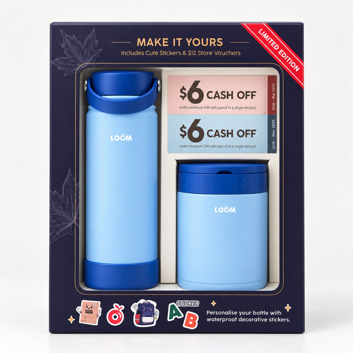 LOOM Thermal Flask & Food Jar Set - Blue