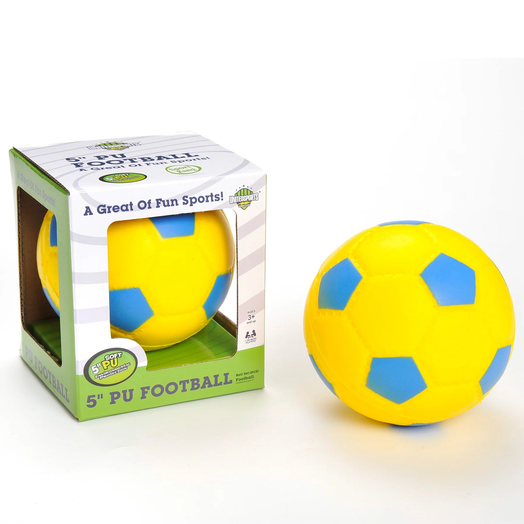 UNITED SPORTS 5" PU YELLOW SOCCER BALL