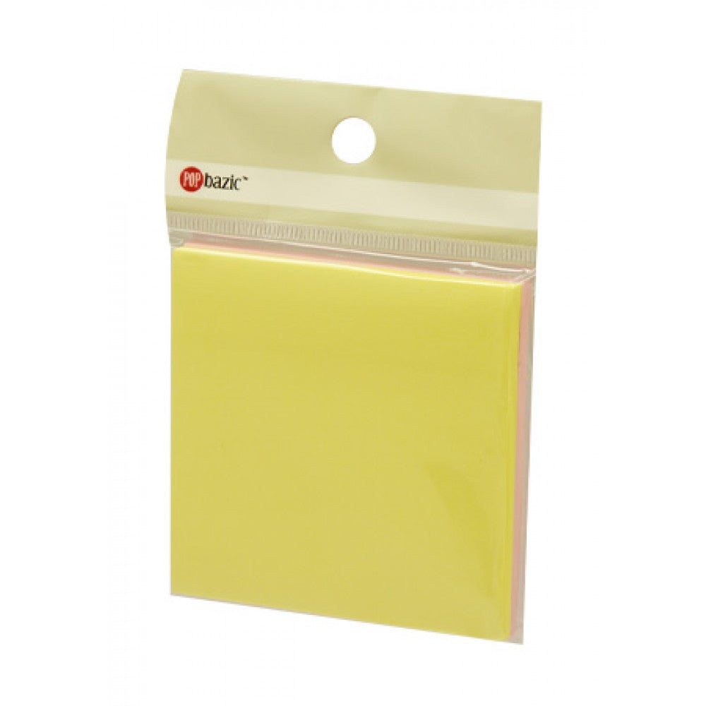 POP BAZIC Sticky Note Pad 3" X 3" 50's - Pastel Green/yellow/blue