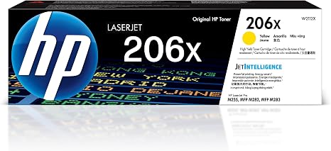 HP 206X High Yield Original LaserJet Toner Cartridge – Yellow (W2112X)