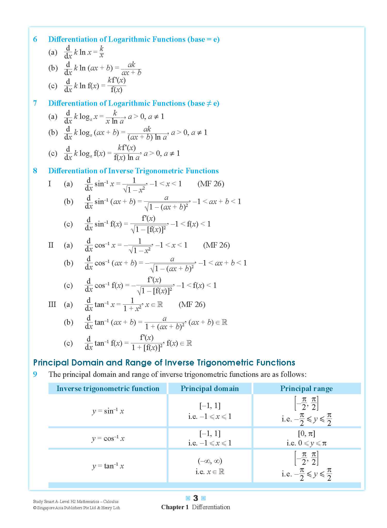 A-Level STUDY SMART H2 Mathematics Calculus