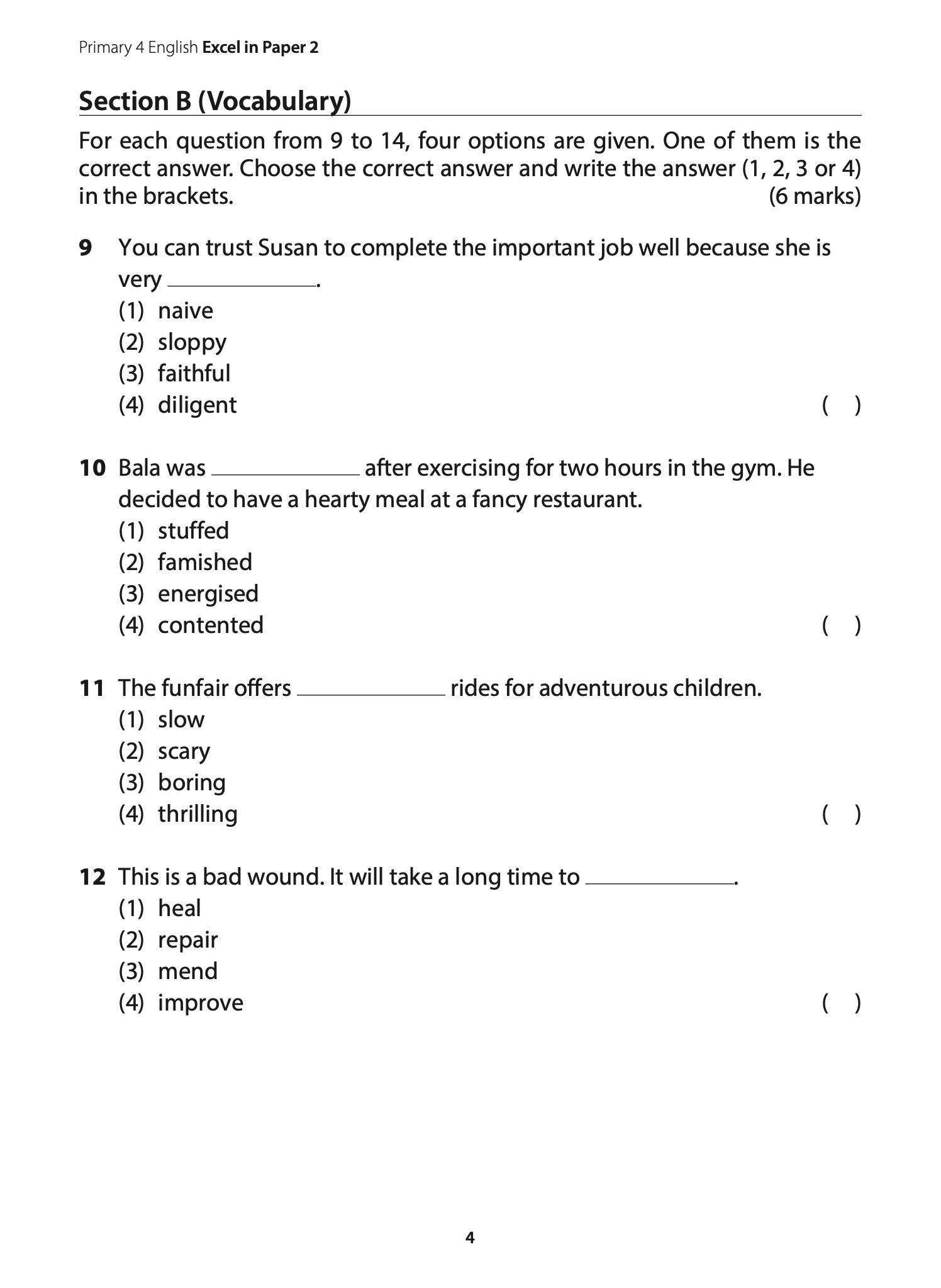 Primary 4 English Excel In Paper 2: Language Use & Comprehension