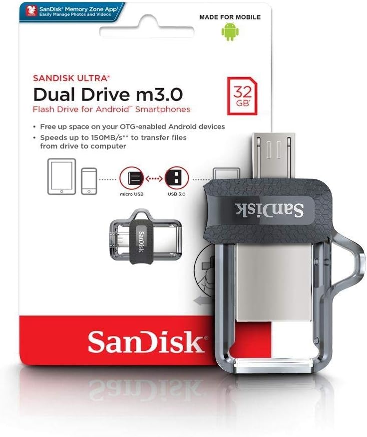SanDisk SDDD3-032G-G46 Ultra Dual Drive m3.0 32GB USB 3.0 OTG Flash Drive Black