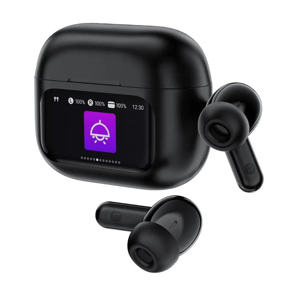 Acefast W6 Smart Screen Active Noise Cancelling True Wireless Earbuds - Black