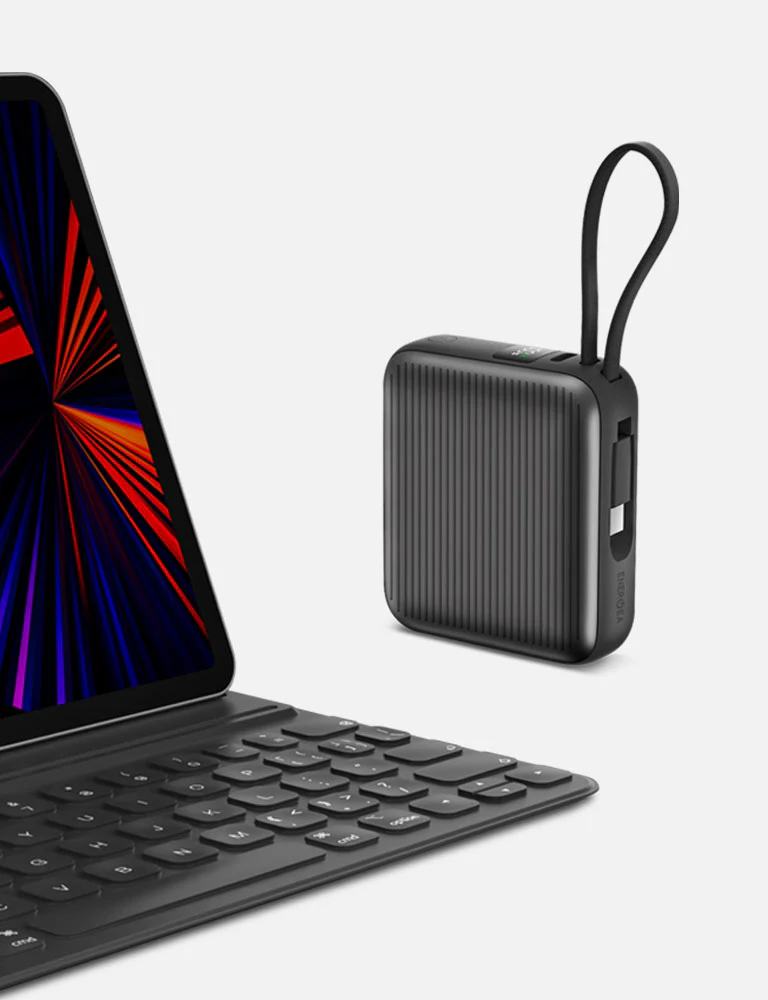 Energea Integra Mini 35 3C 10k mAh Power Bank with Built-in USB-C Cable (PD 35W) - Gun Metal