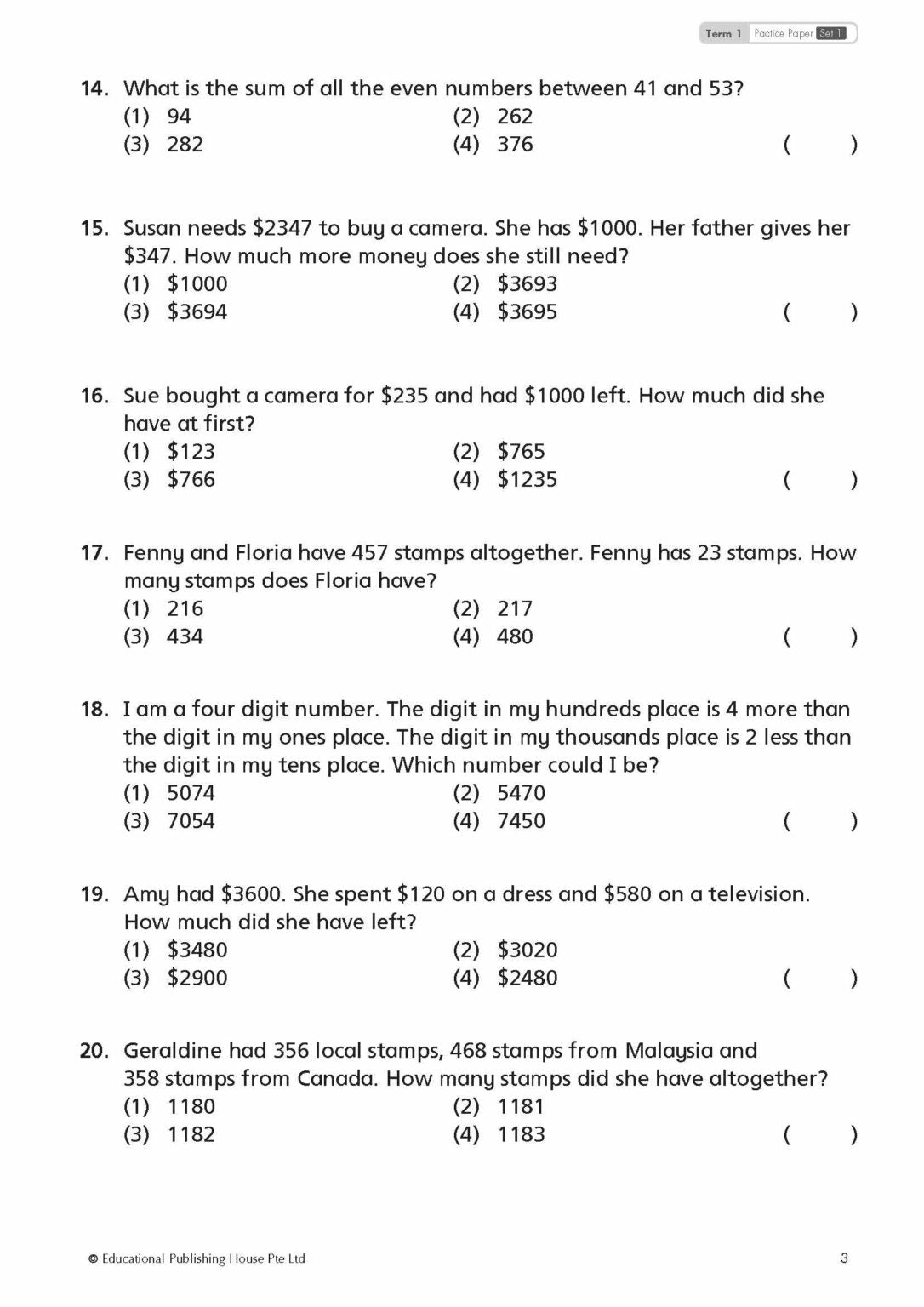 Primary 3 Top Mathematics Practice Papers (3rd Edition)