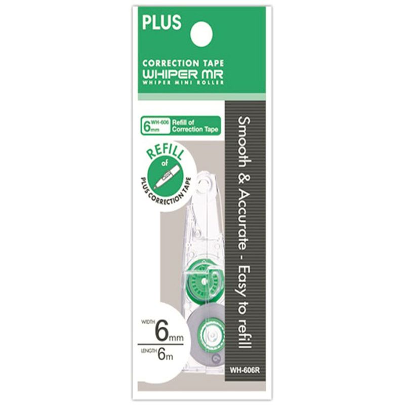 PLUS WHIPER MR CORRECTION TAPE REFILLS 6MMX6M WH606R-2P