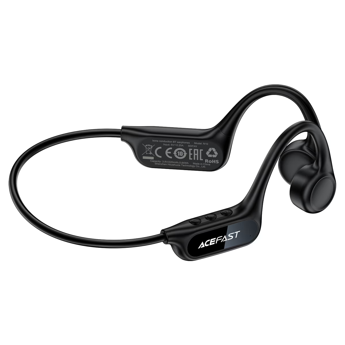 ACEFAST N10 Bone Conduction Wireless Earphones - Black