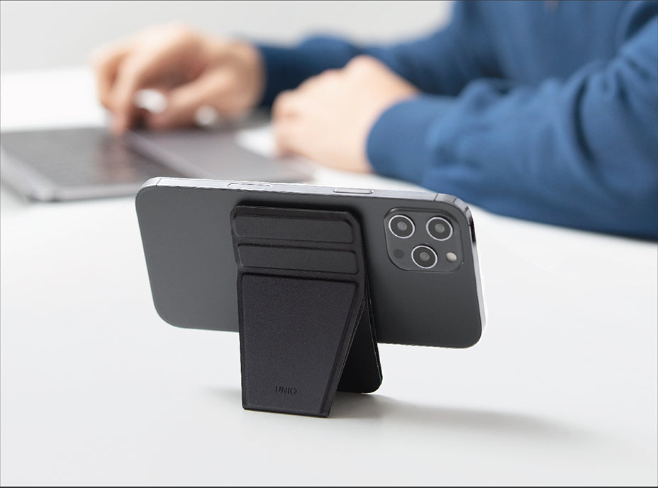Uniq Phone Accessory (phone Stand, A Hand Grip And Card Holder) (black)