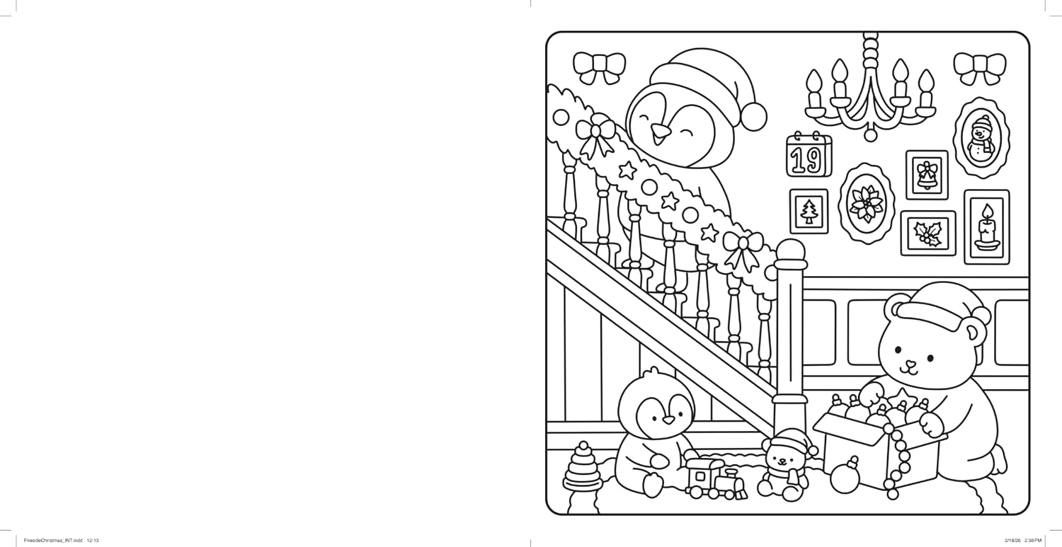 Fireside Christmas: A Cute & Cozy Coloring Book (Paperback)