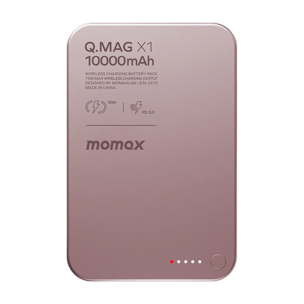 Momax IP117AP Q.MAG X1 10,000mAh Magnetic Wireless Battery Pack (Pink) 