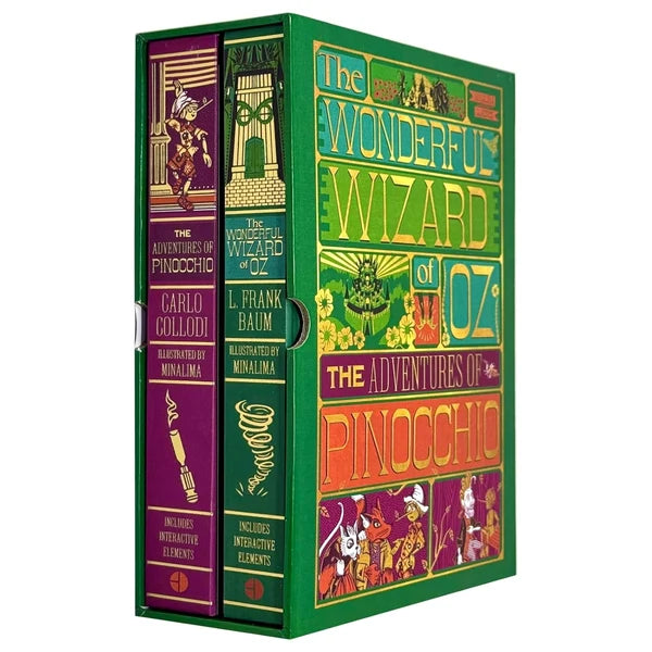 The Wonderful Wizard of Oz and The Adventures of Pinocchio - Minalima Edition 2 Books Collection Set