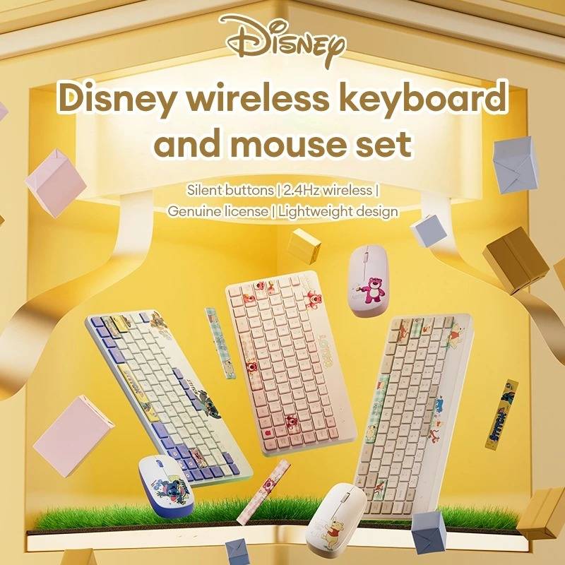 Disney QS-KM01 2 In 1 Wireless Keyboard And Mouse Mice Combo - Stitch