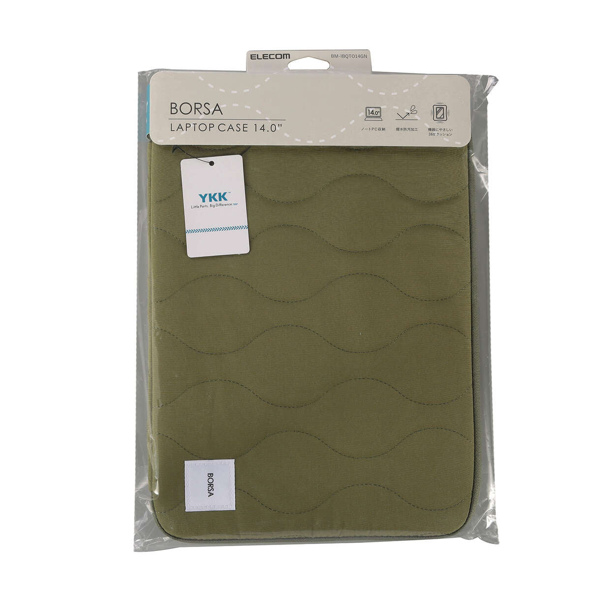 ELECOM PC Inner Bag Quilted Inner Case Onion Stitch 14-inch Khaki