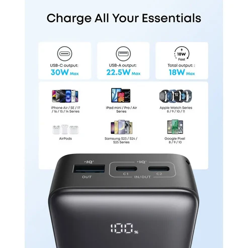 Anker Zolo Power Bank 10000mAh 30W Fast Charging Compact Portable Charger A110J