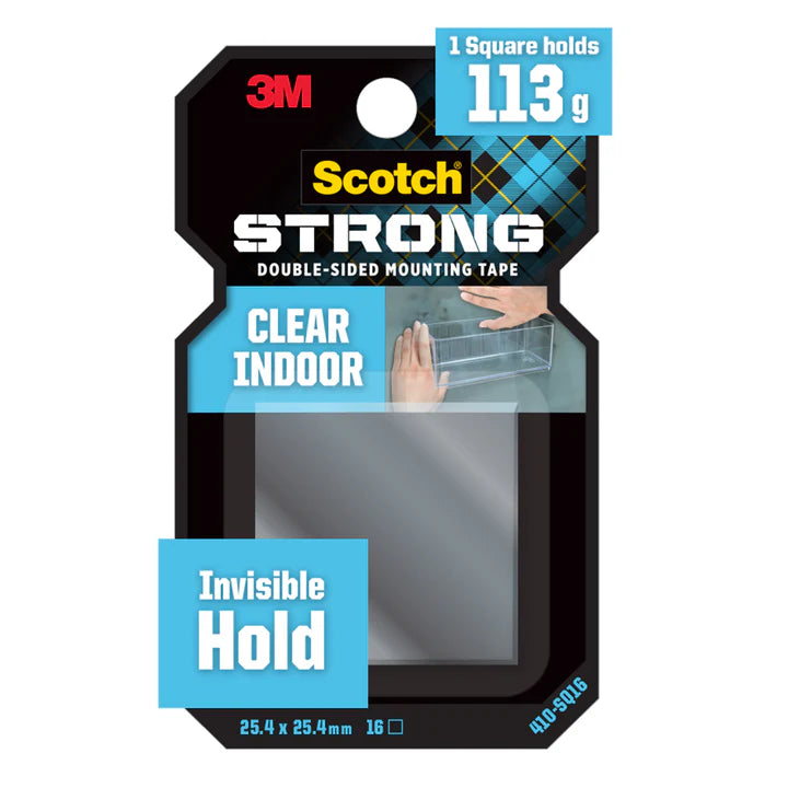 Scotch® 410-SQ16 Clear Double-Sided Mounting Squares, 16pcs