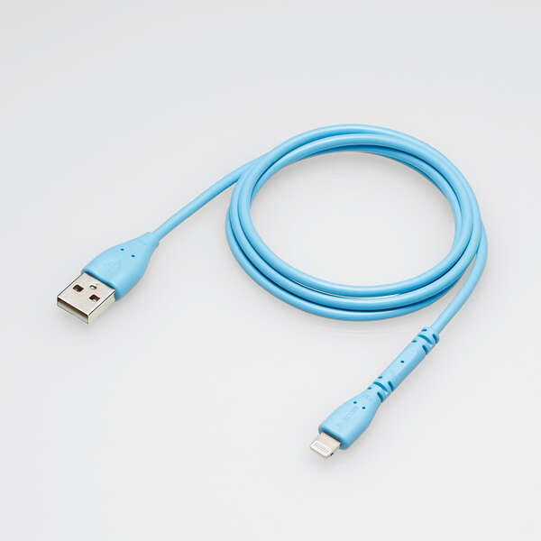 Elecom Easy Grip USB-A to Lightning Cable 1m Light Blue