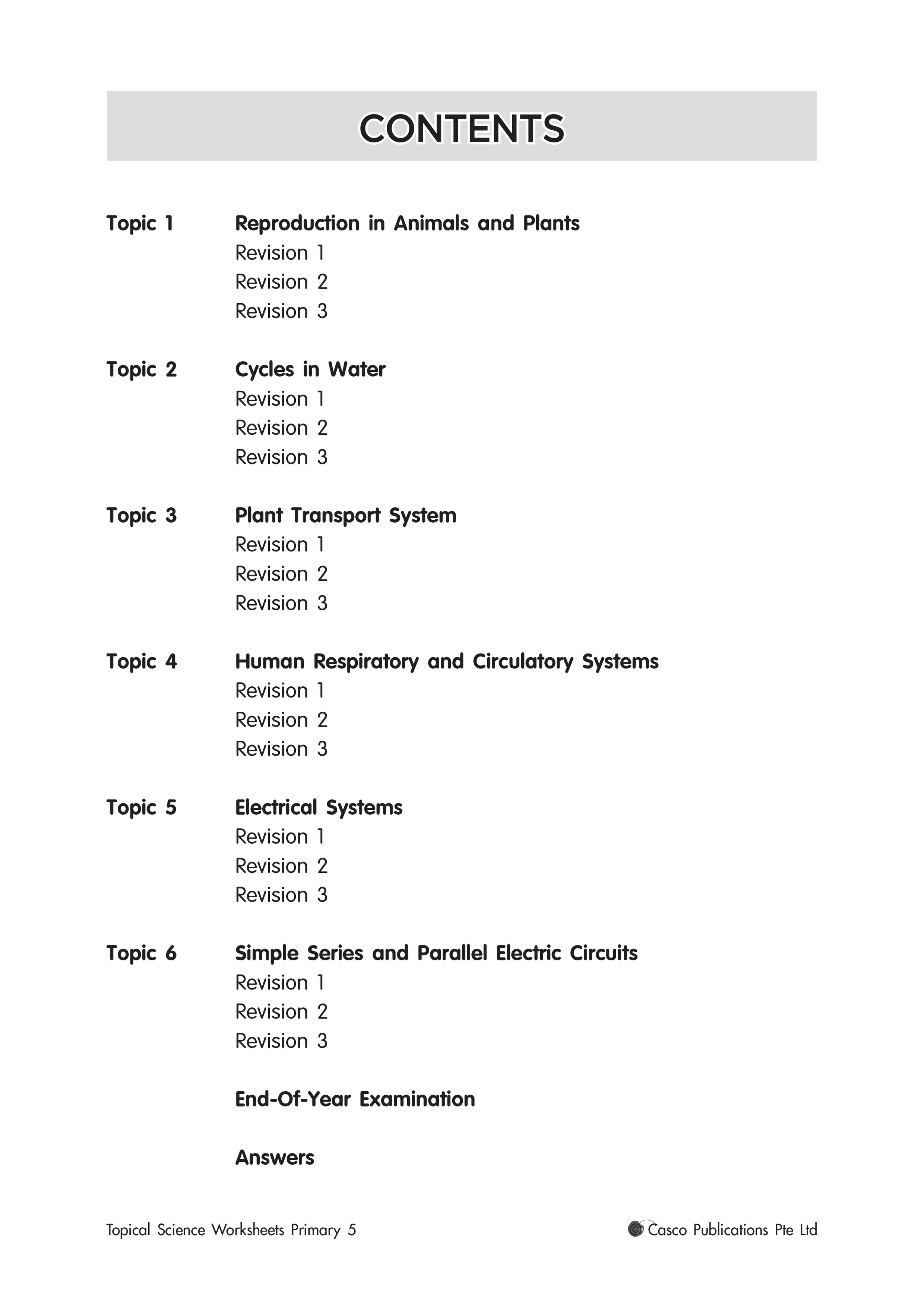 Science Topical Worksheets Primary 5 (Pack)