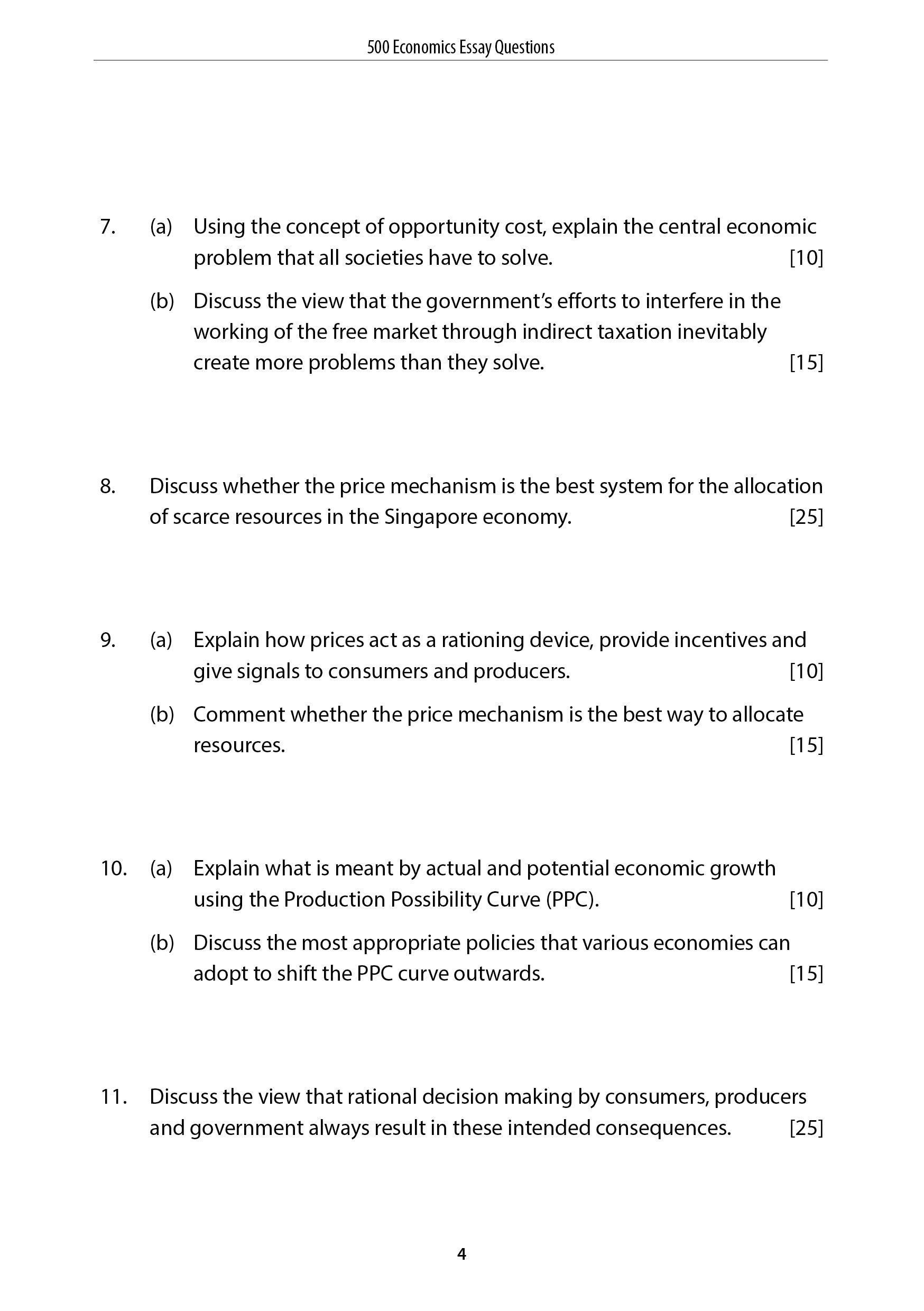 A-Level Economics Essay Question For Practice