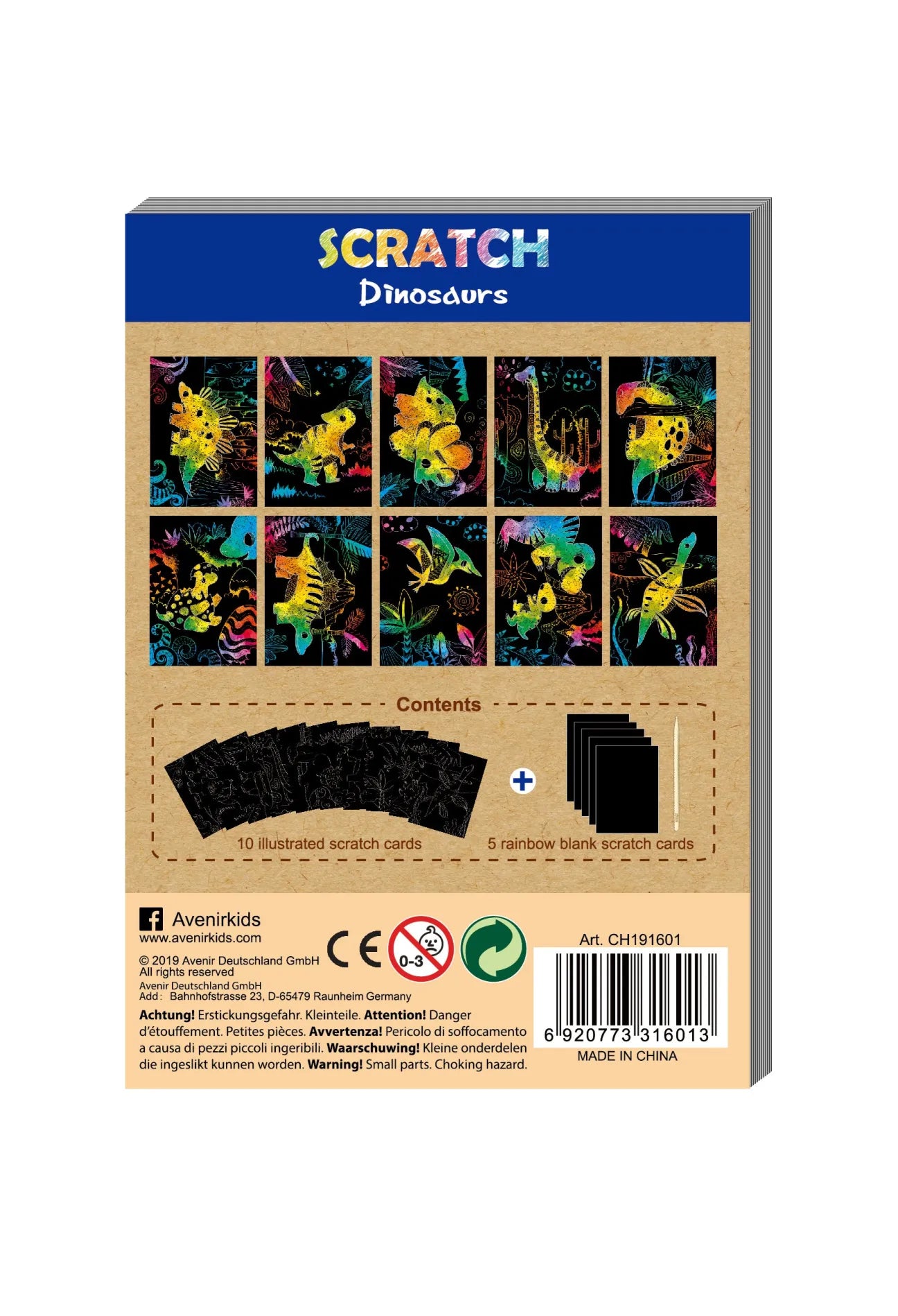 AVENIR MINI SCRATCH BOOK DINOSAURS