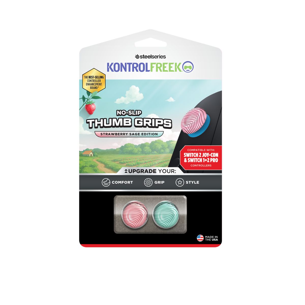 KontrolFreek Strawberry Sage Thumb Grips for Nintendo Switch 2