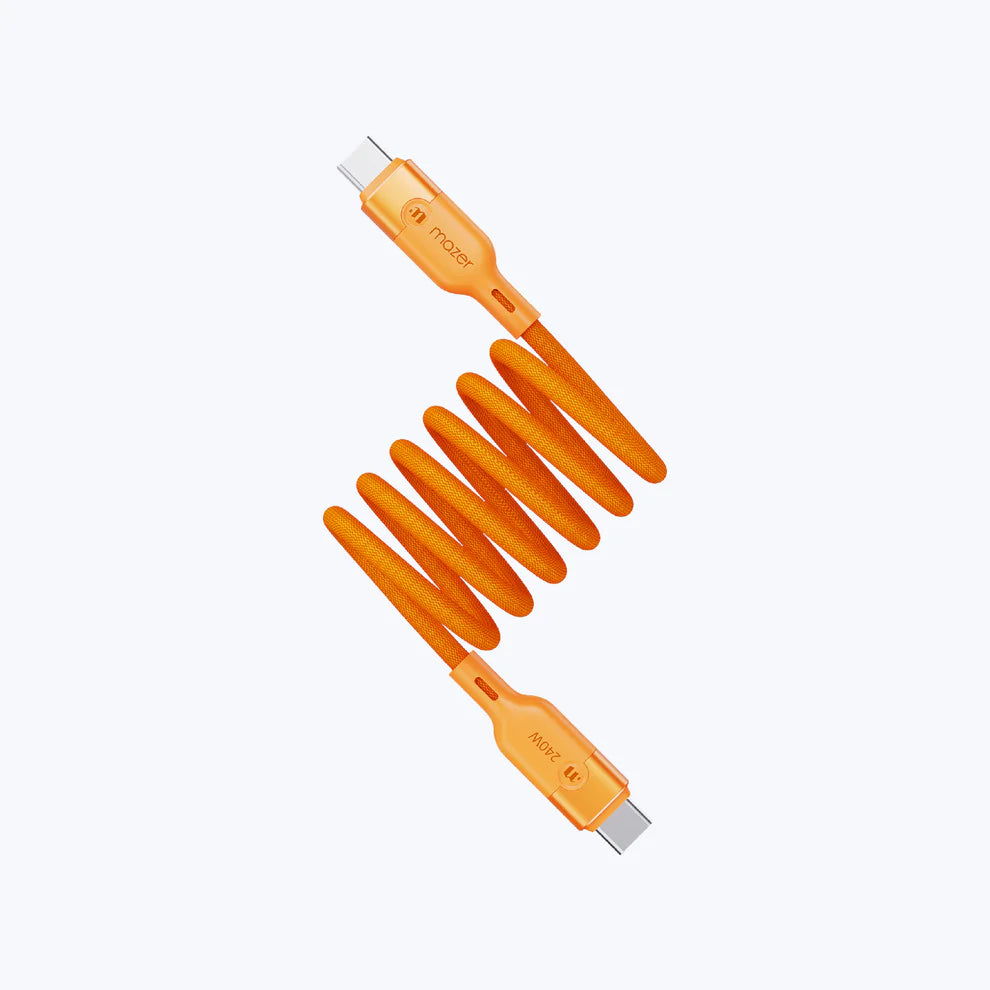 Mazer InfiniteLink Cobra2 240W USB C-C Magnetic Cable (1.25m) Orange