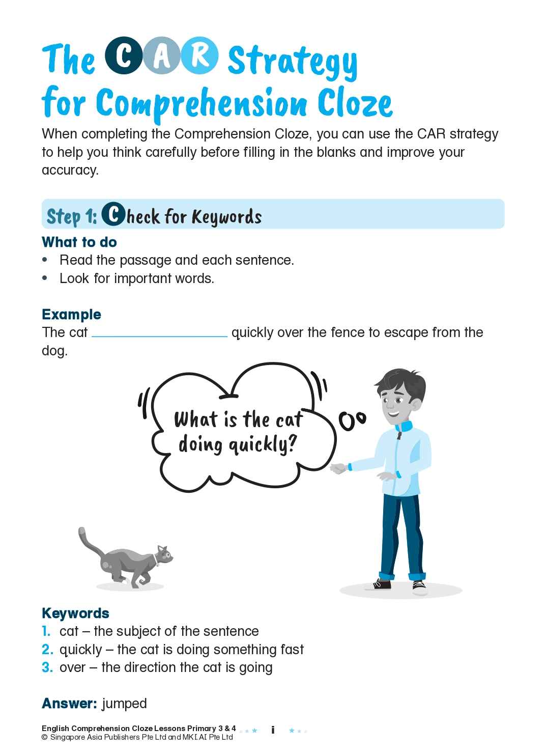 English Comprehension Cloze Lessons Primary 3 and 4