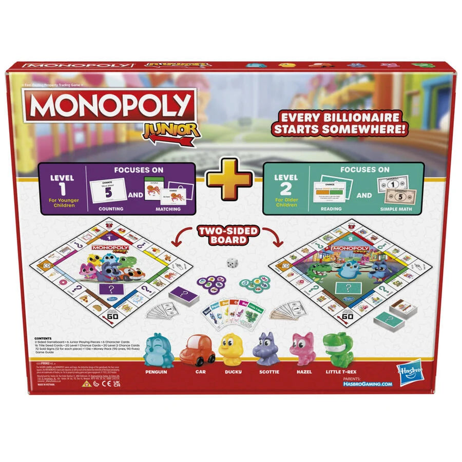HASBRO MONOPOLY JUNIOR 2 GAMES IN 1