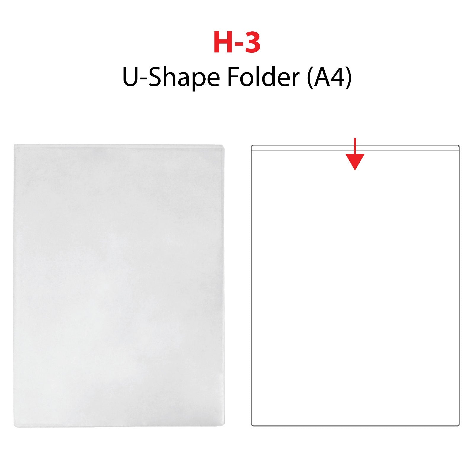 POP BAZIC Pvc Transparent U-shaped Folder A4 10s