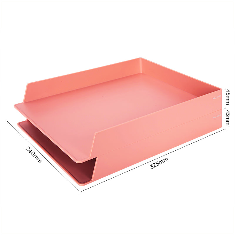 DELI NUSIGN DOUBLE LAYER FILE TRAY LIGHT RED NS021