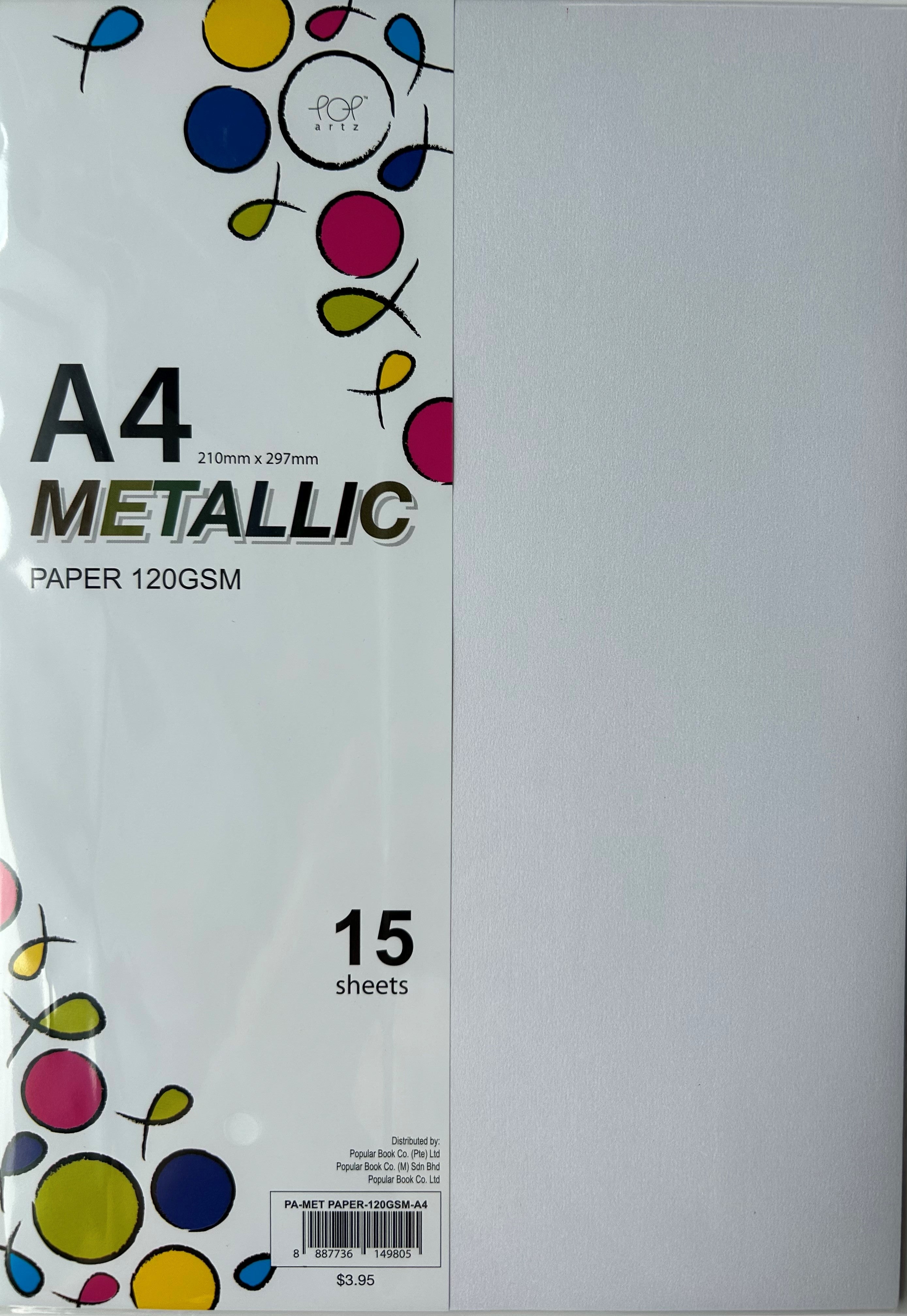 POP Artz Metallic Paper 120GSM A4 15'S