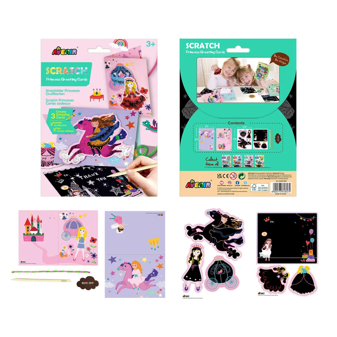 AVENIR SCRATCH PRINCESS GREETING CARDS