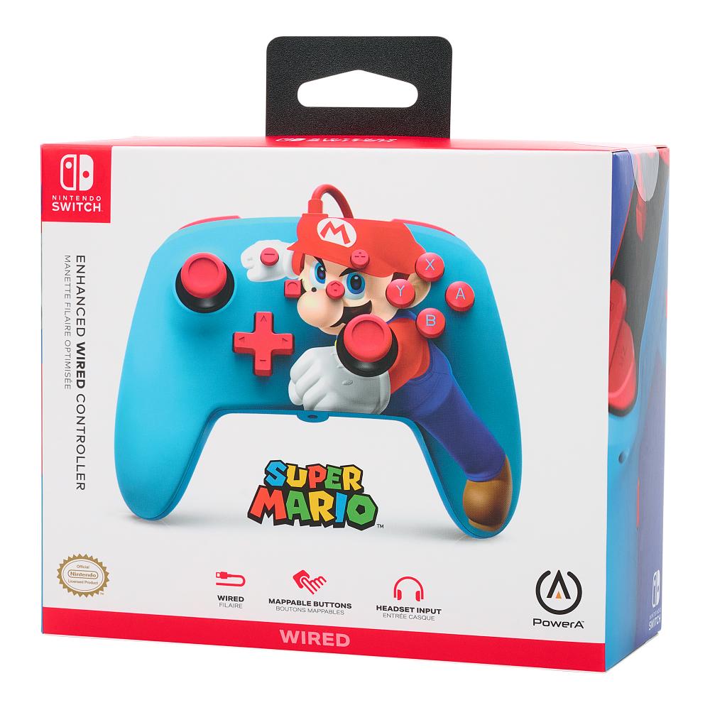 PowerA Enhanced Wired Controller and Slim Case for Nintendo Switch — Mario Punch / Fireball Mario