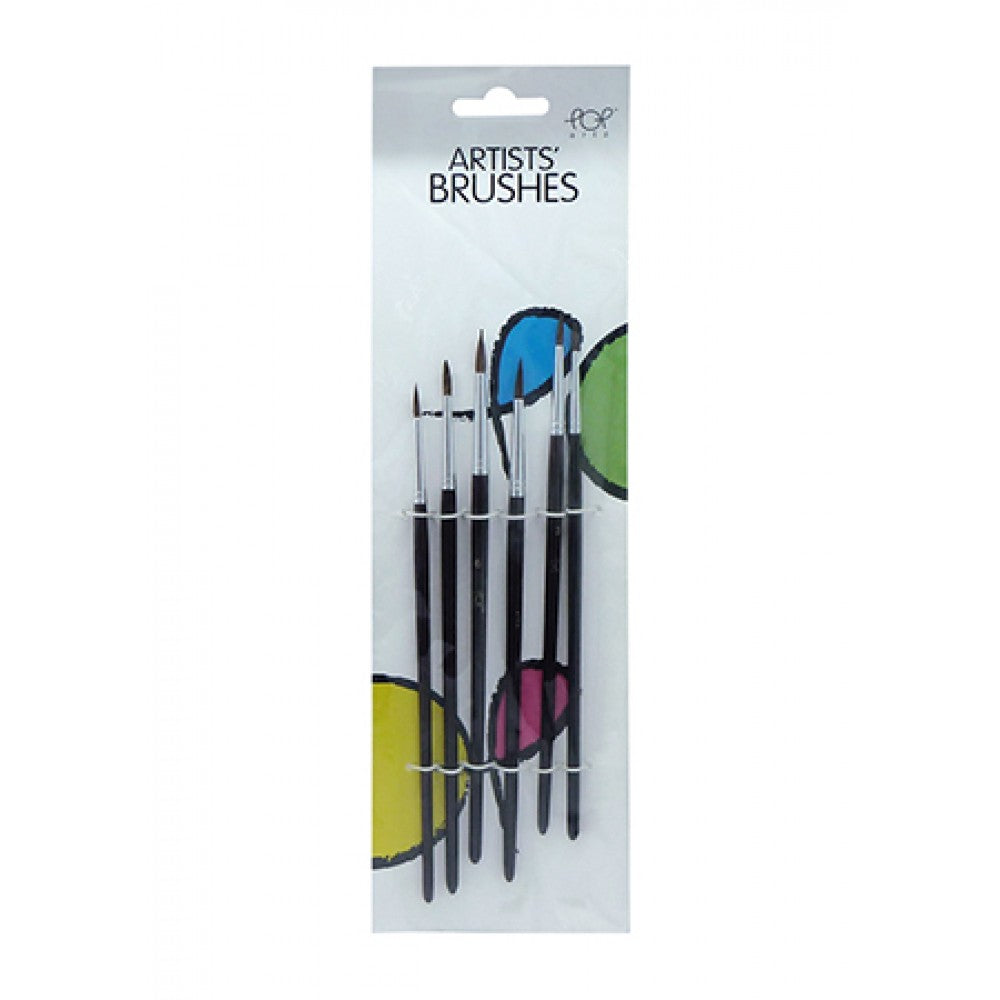 POP Artz Pony Round Brush Set 6's