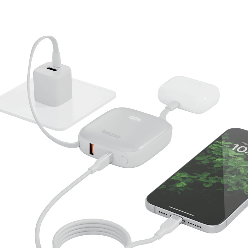 GoPower Fusion 10K 20W Power Bank with USB-C & Lightning (White)