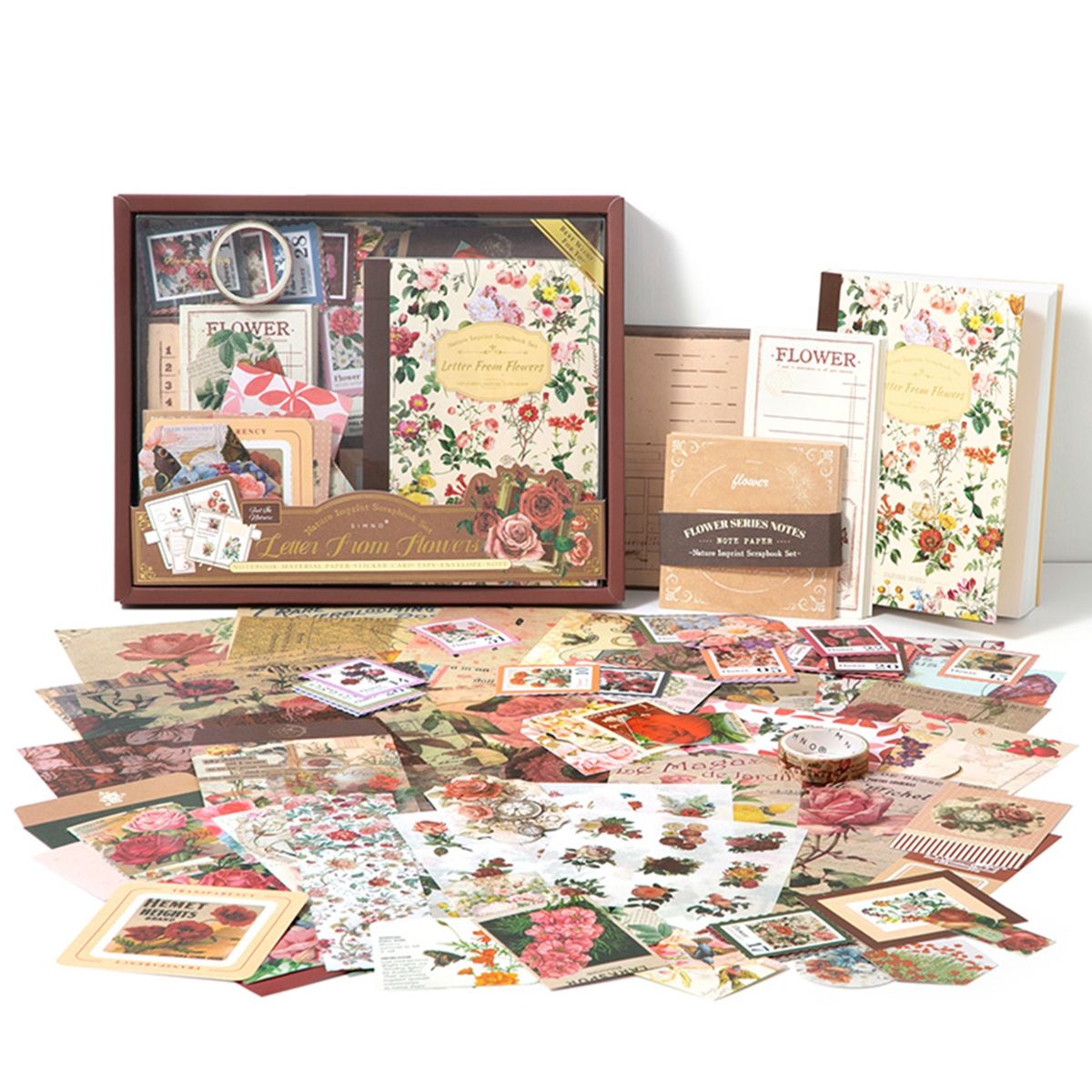Scrapbooking Stickers and Notebook Set, Flower XM2409