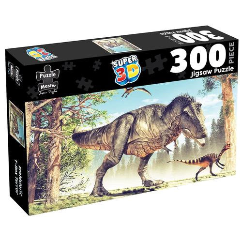 PUZZLE MASTER 300 PIECE JIGSAW PUZZLE SUPER 3D T REX TERROR