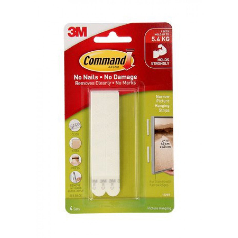 Command™ 17207 White Narrow Picture Hanging Strips