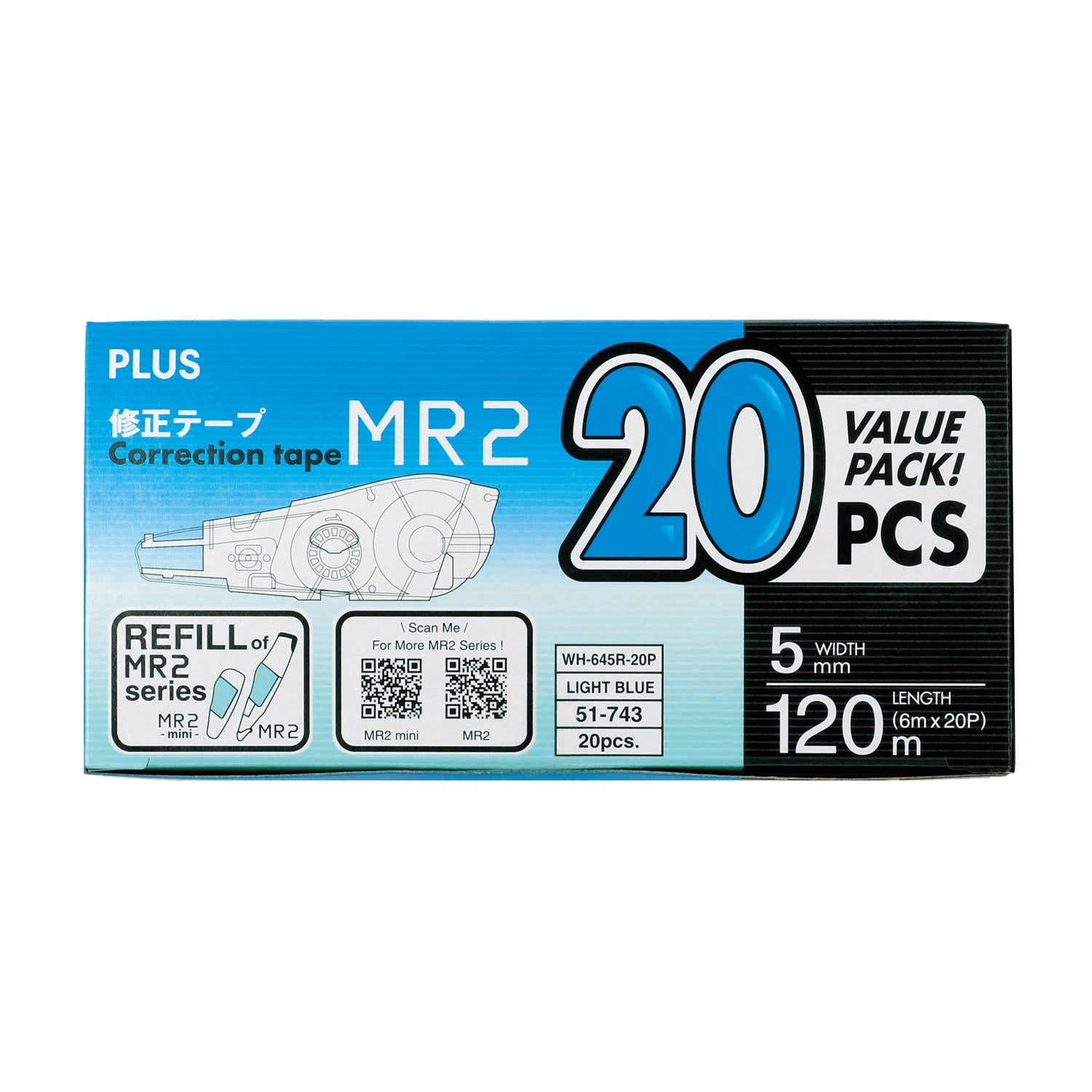 PLUS MR2 Correction Tape Refill 20'S WH645R/20P