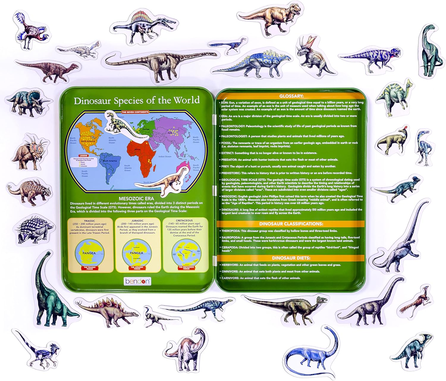 BENDON DINOSAUR SPECIES OF THE WORLD MAGNETIC LEARNING ACTIVITY
