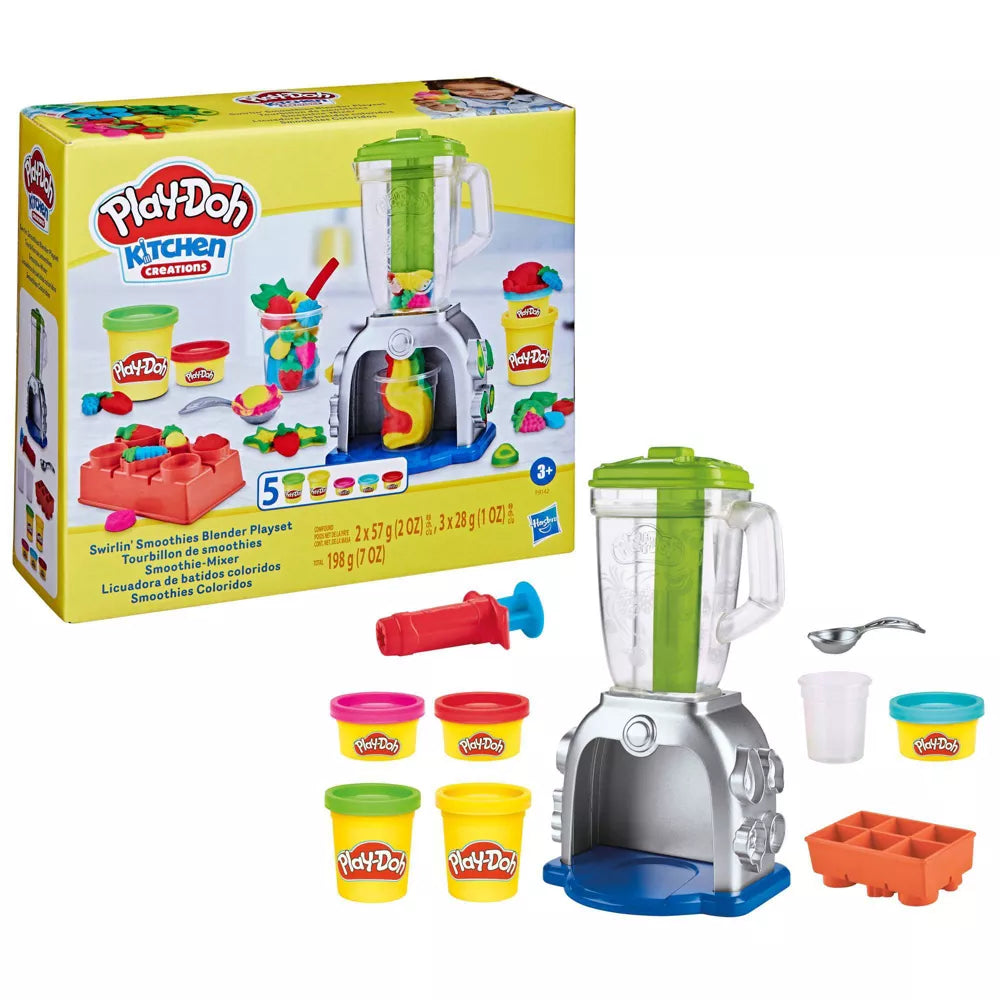 HASBRO PLAYDOH KITCHEN CREATIONS SWIRLIN SMOOTHIES BLENDER PLAYSET