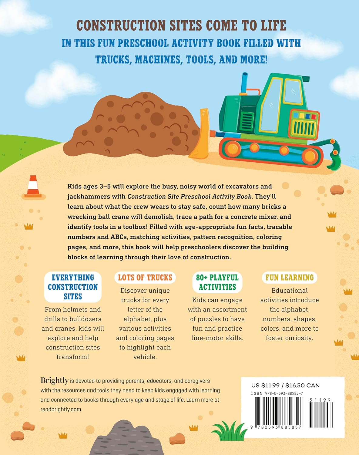 Construction Site Preschool Activity Book: Fun Learning With Trucks, Tools, And Mighty Machines (Paperback)