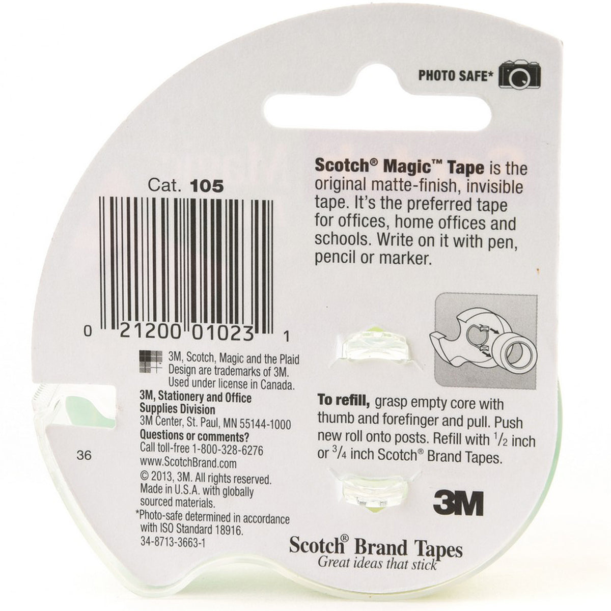 Scotch® 105 Magic™ Transparent Tape, 3/4 In X 300 In